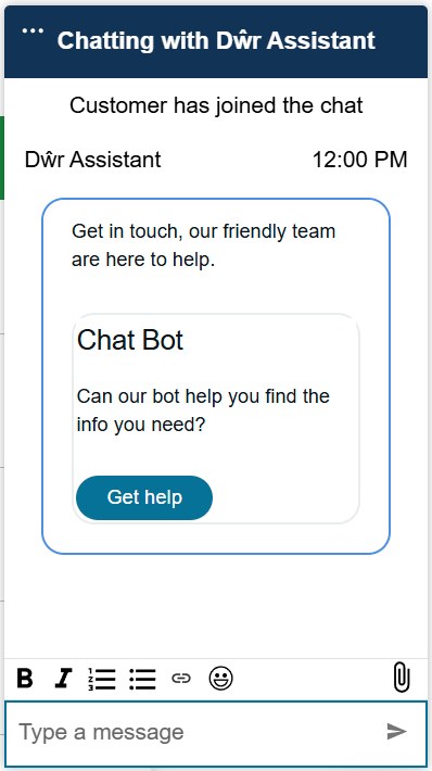 Where to find Welsh Water live chat on its official site